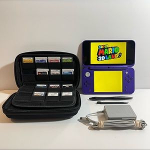 *SOLD* (BUNDLE) Purple Nintendo 2DS XL Mario Kart 7 W/ 15 Games & Accessories!!